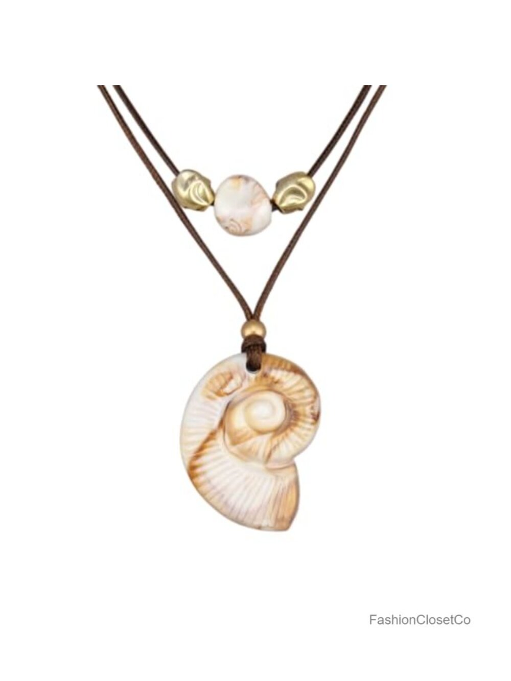 Boho Layered Faux Leather Cord Necklace Stone Pendant Adjustable